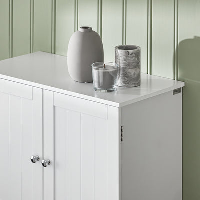 SoBuy | Hängeschrank mit Türen | Badschrank | Medizinschrank | Wandschrank | Weiß | BZR84-W