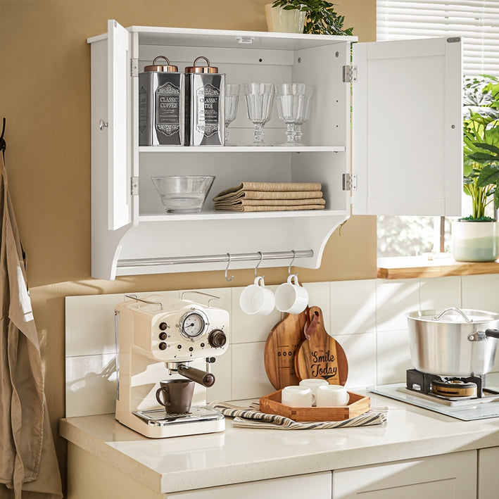 SoBuy | Hängeschrank mit Türen | Badschrank | Medizinschrank | Wandschrank | Weiß | BZR84-W