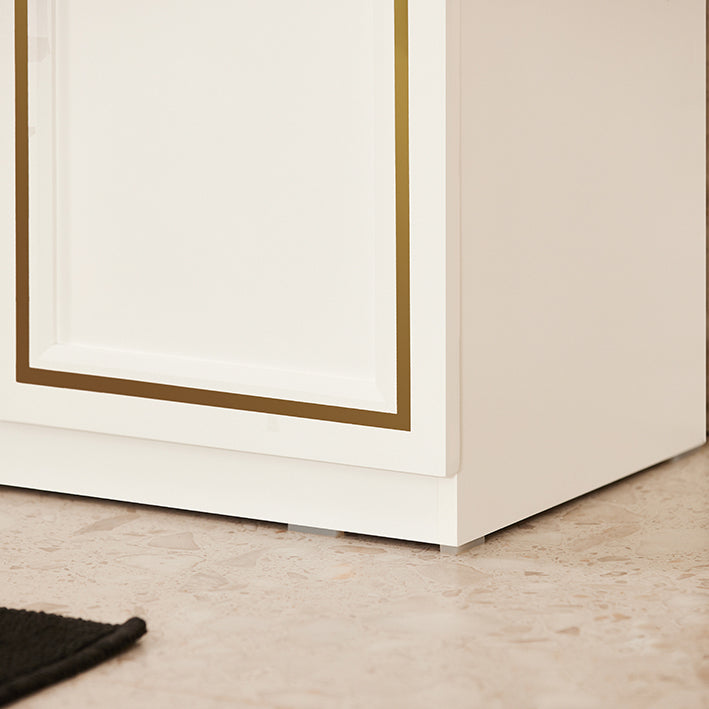 SoBuy | Waschbeckenunterschrank | Badschrank | Waschtisch | Weiß+Gold | BZR86-W