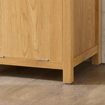 SoBuy | Badschrank mit Wäschesack | Hochschrank | Badregal | Wäscheschrank | Dunkelnatur | BZR95-SN