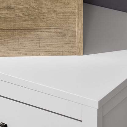 SoBuy | Wäscheschrank mit Wäschetruhe | Wäschesammler | Badschrank | Wäschesack | Weiß | BZR96-W