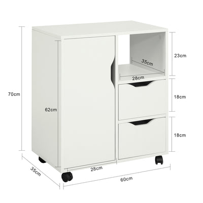 SoBuy | Druckertisch mit Schublade | Beistelltisch | Couchtisch Weiß | FBT105-W