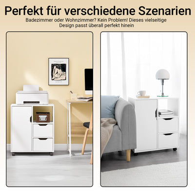 SoBuy | Druckertisch mit Schublade | Beistelltisch | Couchtisch Weiß | FBT105-W