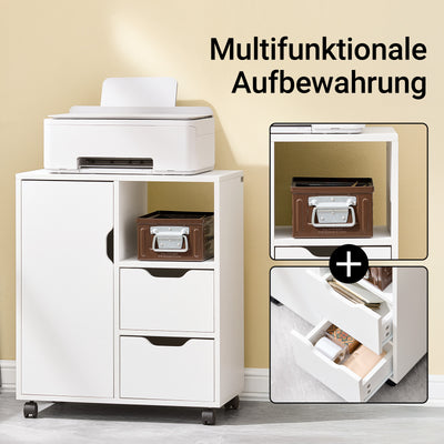 SoBuy | Druckertisch mit Schublade | Beistelltisch | Couchtisch Weiß | FBT105-W