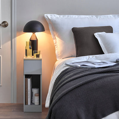 SoBuy Nachttisch schmal | mit Schublade | Hellgrau 20x60x35cm | FBT111-HG