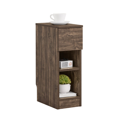 SoBuy | Nachttisch schmal Beistelltisch | mit Schublade Braun | 20x60x35cm | FBT111-SN