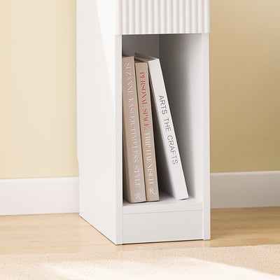 SoBuy | Nachttisch schmal | mit Wellen-Design-Schublade | Weiß | 20x60x35cm | FBT111-W