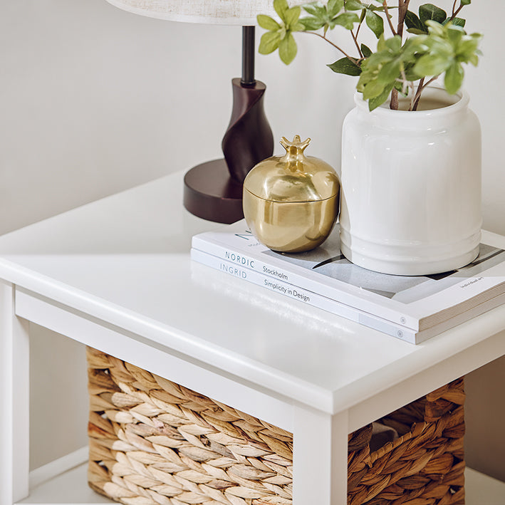 SoBuy | Nachttisch | Beistelltisch mit 1 Schublade | Sofatisch | Weiß | FBT131-W