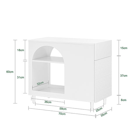 SoBuy | Druckertisch | Druckerständer | Aktenschrank mit Fächern | Beistelltisch | Weiß | FBT135-W