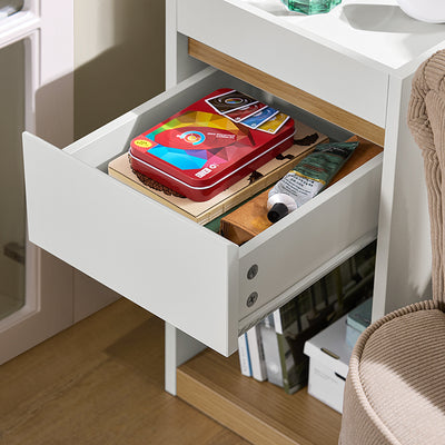 SoBuy | Nachttisch | Boxspringbett | Sofatisch | Beistelltisch | Nachtkommode | Weiß | FBT137-W