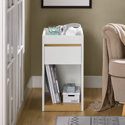 SoBuy | Nachttisch | Boxspringbett | Sofatisch | Beistelltisch | Nachtkommode | Weiß | FBT137-W
