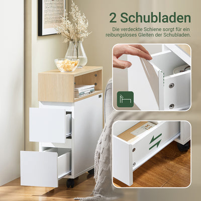 SoBuy | Nachttisch | Badrollwagen | Nischenregal | Boxspringbett | schmal Beistelltisch | FBT155-WN