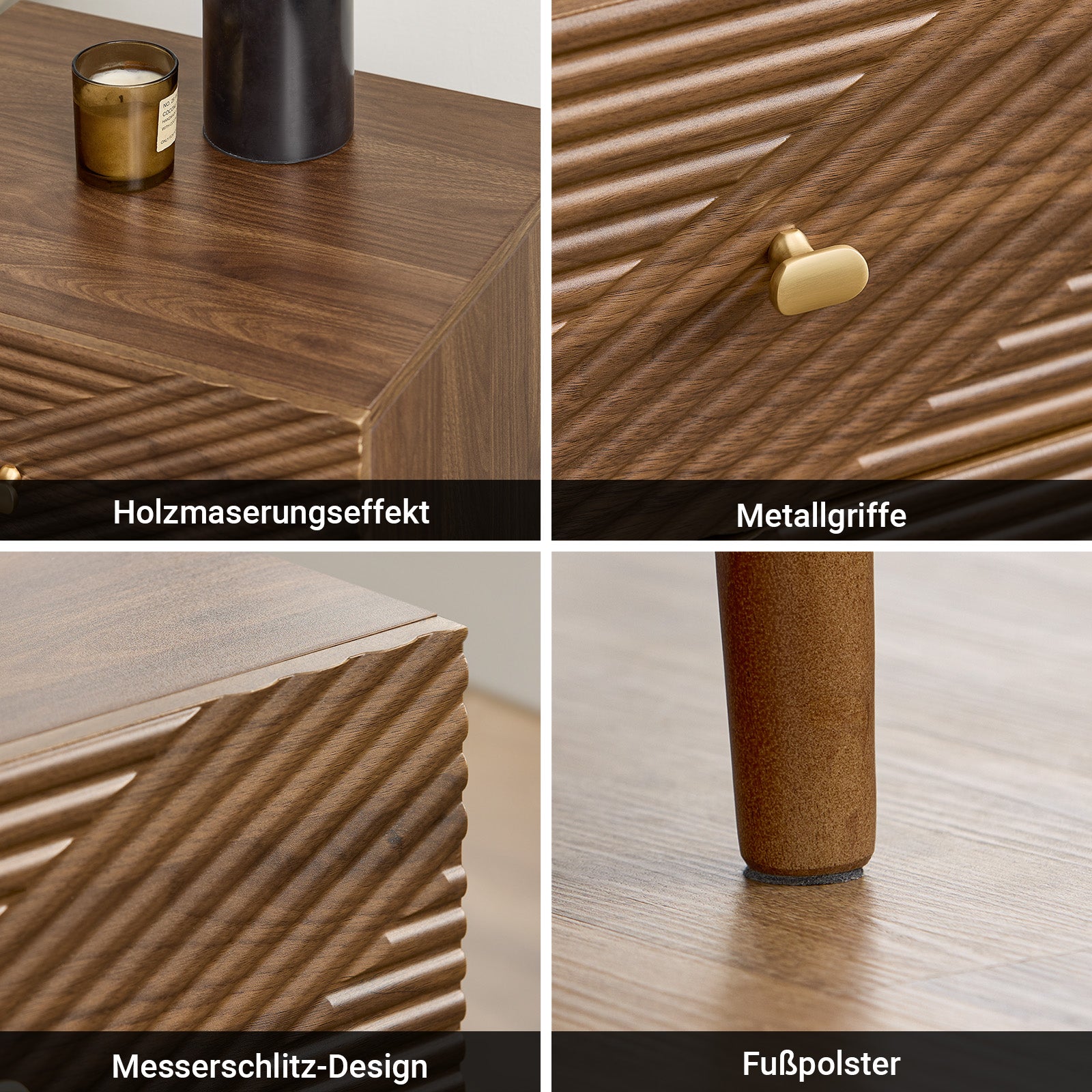 SoBuy | Vintage Nachttisch | Beistelltisch | mit 2 Schubladen | Braun | B45 × T40 × H58 cm | FBT170-N