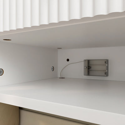 SoBuy Nachttisch hängend mit Sensorlicht und Schublade Weiß FBT176-E-W