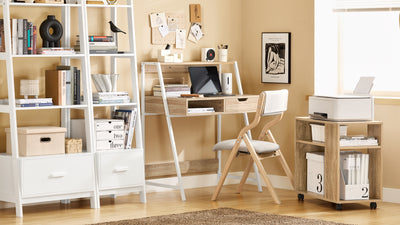 SoBuy | Beistelltisch mit Rollen | Druckertisch | Couchtisch Holz | FBT34-N