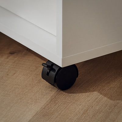 SoBuy | Beistelltisch mit Rollen | Druckertisch | Couchtisch Weiß | FBT34-W