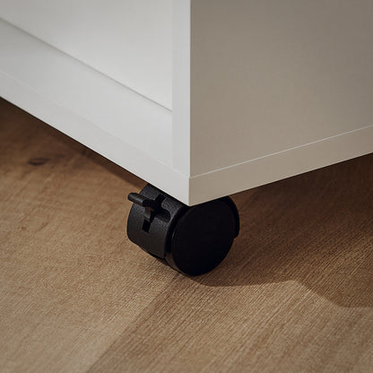 SoBuy | Beistelltisch mit Rollen | Druckertisch | Couchtisch Weiß | FBT34-W