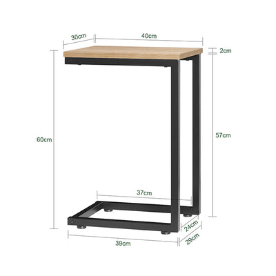 SoBuy | Beistelltisch Metall | Couchtisch Sofa | Laptoptisch | Natur/Schwarz | FBT44-N
