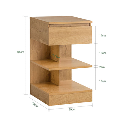 SoBuy | Nachttisch | Nachtschrank | Beistelltisch | Kommode Natur | FBT49-Nx2