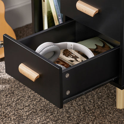 SoBuy | Nachttisch | Beistelltisch | Telefontisch | Kommode | Schwarz | FBT95-SCH