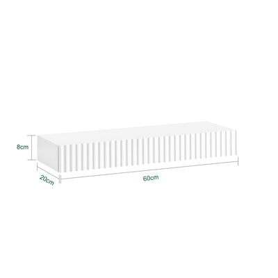 SoBuy | Schweberegal | mit Schublade | LED-Bewegungssensor-Licht | Wandschublade Weiß | FHK38-W