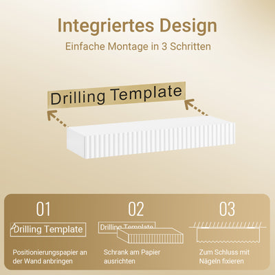 SoBuy | Schweberegal | mit Schublade | LED-Bewegungssensor-Licht | Wandschublade Weiß | FHK38-W