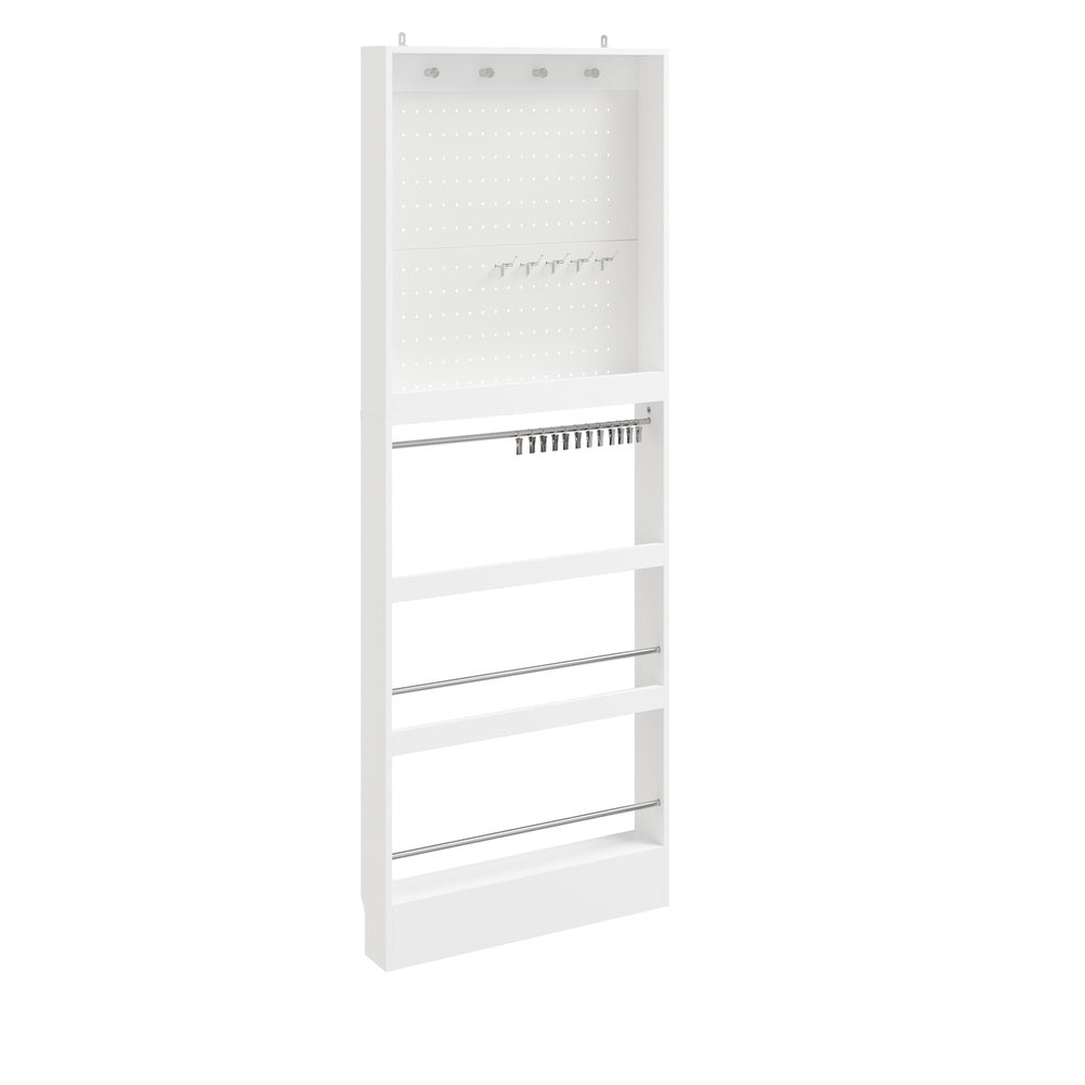 SoBuy | Wandgarderoben | Garderobenpaneel extrem schmal 12 cm tief | White | 70×12×190 cm | FHK39-W