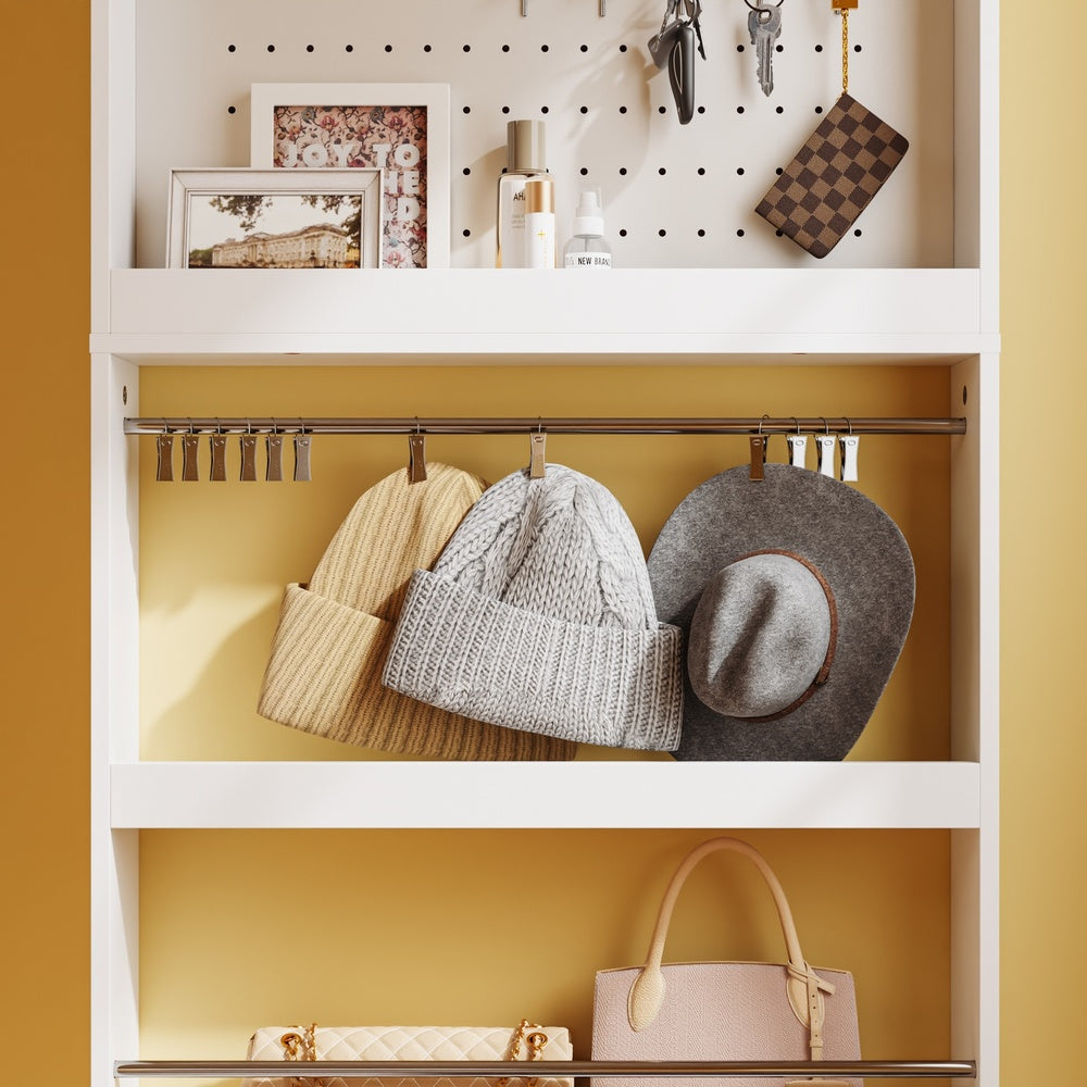 SoBuy | Wandgarderoben | Garderobenpaneel extrem schmal 12 cm tief | White | 70×12×190 cm | FHK39-W