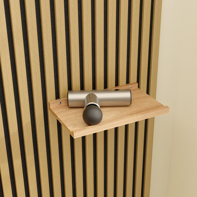 SoBuy | Wandgarderoben | Wandregal Holz mit 2 Regalböden und 3 Haken | Natur | FHK40-N