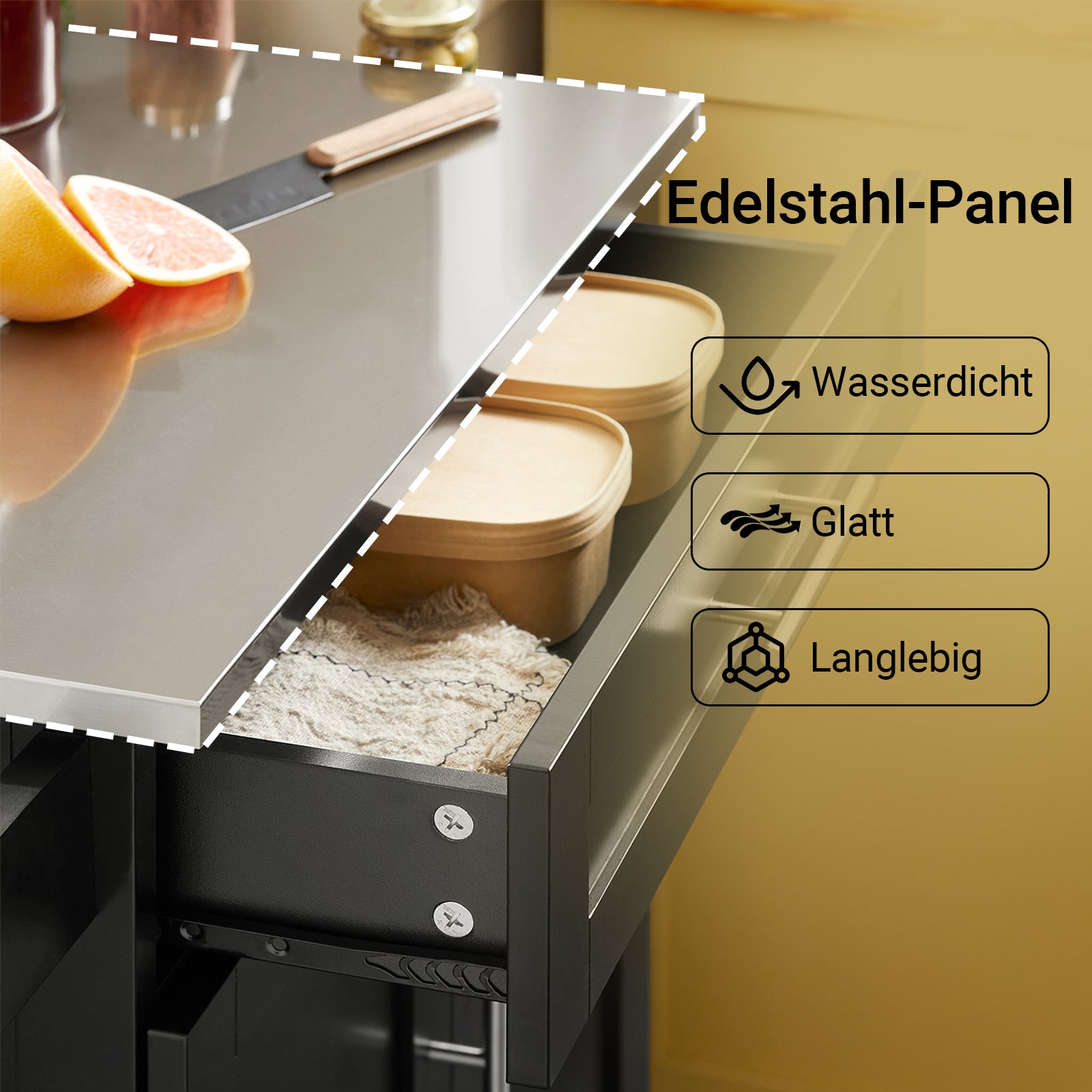 SoBuy | Küchenwagen | Getränkewagen fürs Büro | Servierwagen Schwarz | FKW110-SCH