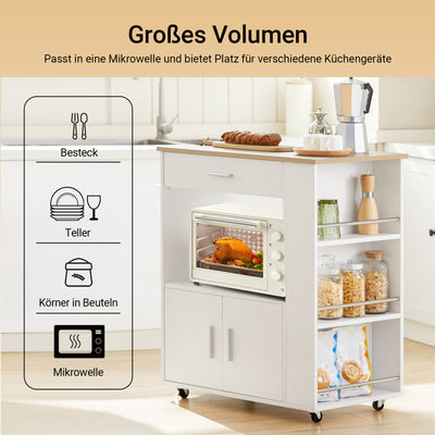 SoBuy | Küchenwagen Servierwagen | Weiß | 82x88x46cm | FKW113-WN