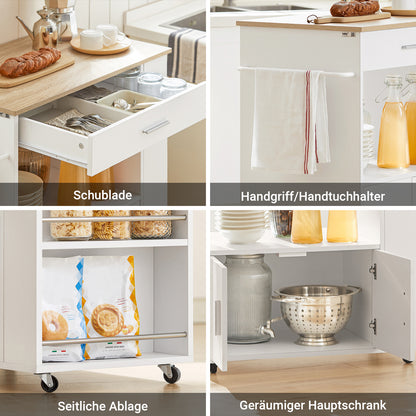 SoBuy | Küchenwagen Servierwagen | Weiß | 82x88x46cm | FKW113-WN