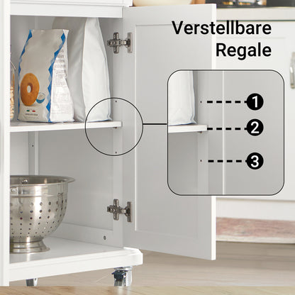 SoBuy | Küchenwagen | Küchenschrank | Servierwagen Weiß | FKW13-WN