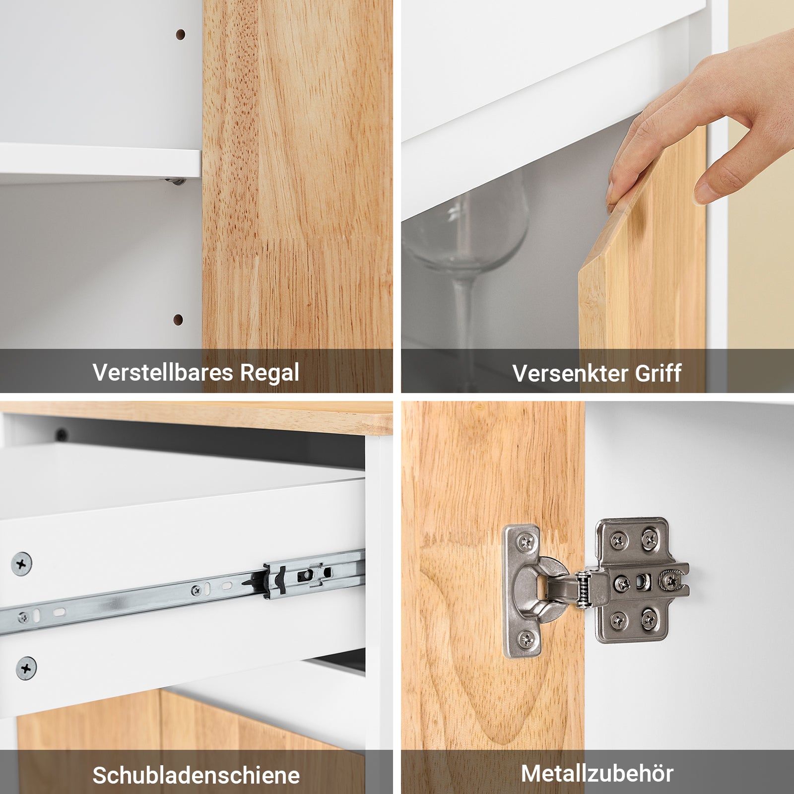 SoBuy Küchenwagen mit Arbeitsplatte Servierwagen mit Rollen Weiß B70 x H90 x T40 cm FKW132-WN