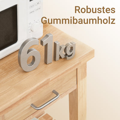 Vorverkauf | SoBuy | Küchenwagen | aus Kautschukholz | Servierwagen | FKW24-II-N