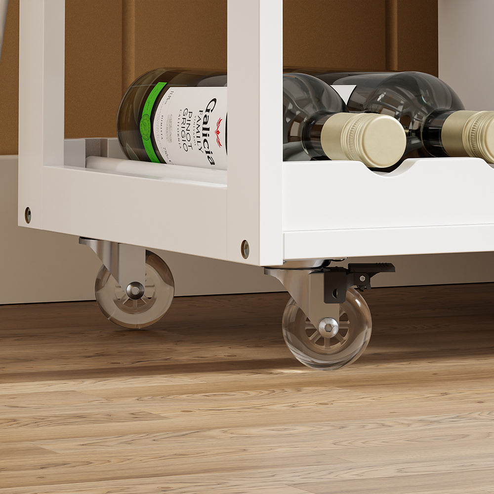 SoBuy Küchenwagen mit Steckdose Weiß mit Rollen und austauschbaren Standfüßen 75x37,6x86,5 cm FKW45-E-WN