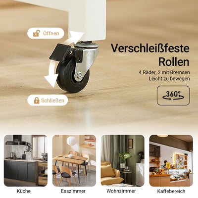 SoBuy | Kücheninsel | Küchenschrank | Küchenwagen | Weiß-Natur | FKW74-WN