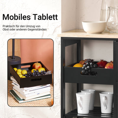 SoBuy Küchenwagen Servierwagen Für Küche, Esszimmer Schwarz 67x84,5x37cm FKW79-SCH
