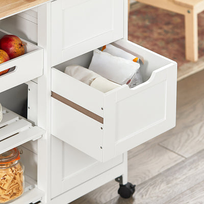SoBuy | Servierwagen | Für Küche & Esszimmer | Weiß | 68x85x38cm | FKW79-W