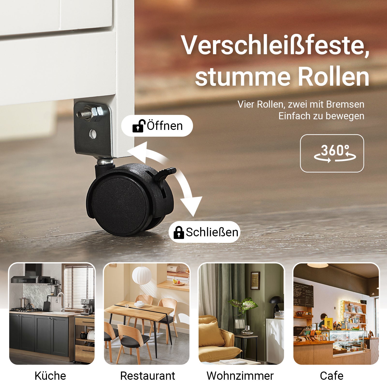 SoBuy | Servierwagen | Für Küche & Esszimmer | Weiß | 68x85x38cm | FKW79-W