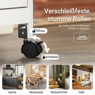 SoBuy | Servierwagen | Für Küche & Esszimmer | Weiß | 68x85x38cm | FKW79-W