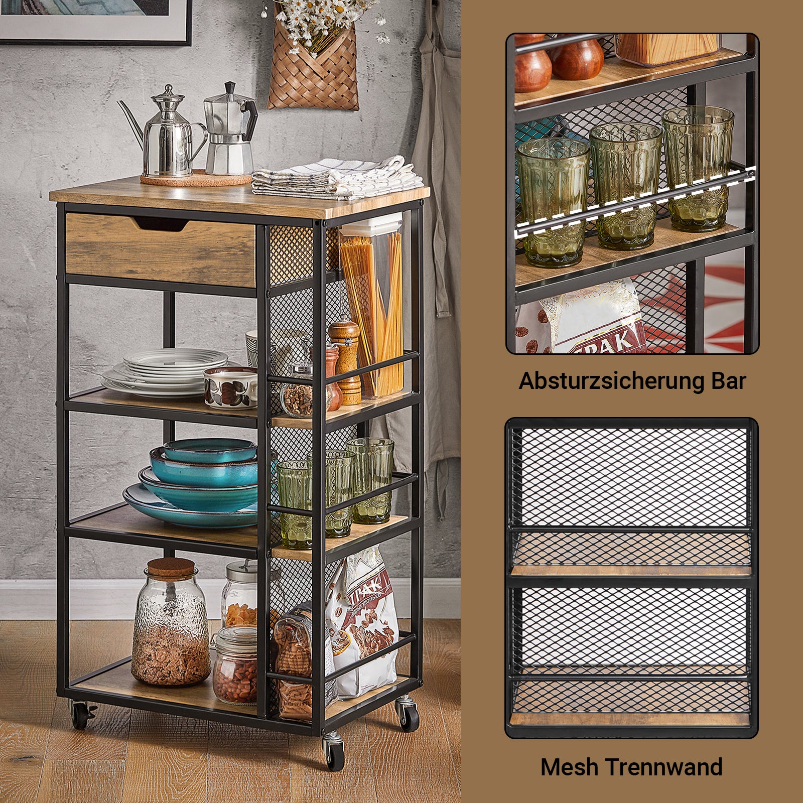 SoBuy | Servierwagen | Beistellwagen | Mehrzweckschrank | FKW99-N