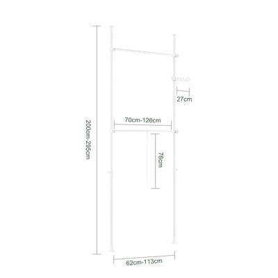 SoBuy | Teleskop Kleiderstange | Kleiderstangen System | Regalsystem | FRG109-II-W