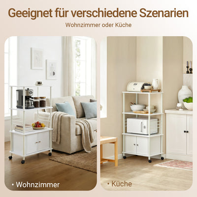 SoBuy | Mikrowellenschrank | Küchenschrank | mit Rollen Weiß | FRG12-W