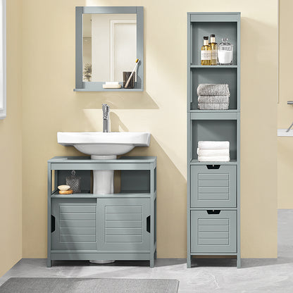 Vorverkauf | SoBuy | Waschbeckenunterschrank | Waschtisch | Badmöbel | Stahlgrau | FRG128-II-SG