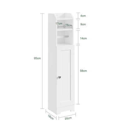 Vorverkauf | SoBuy | Toilettenpapierhalter | Badezimmerschrank Schmal Weiß | FRG177-II-W