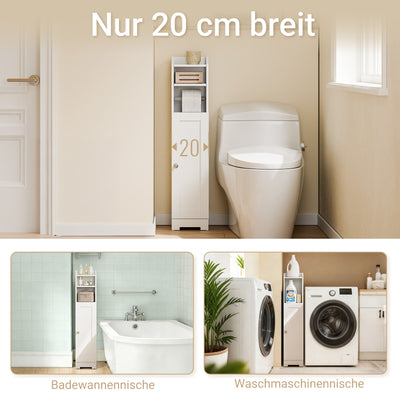 Vorverkauf | SoBuy | Toilettenpapierhalter | Badezimmerschrank Schmal Weiß | FRG177-II-W