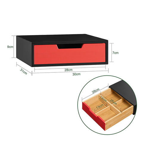 SoBuy | Kaffeekapsel Box | Kapselspender | Monitorständer | Monitorerhöhung mit Schublade| FRG179-R