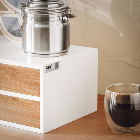 Sobuy | Kávová kapsle krabice | Úložný box | Schubladenbox Bamboo | FRG180 WN