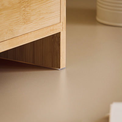 SoBuy | Monitorerhöhung | Monitorständer mit Schubladen | Bambus | FRG198-N